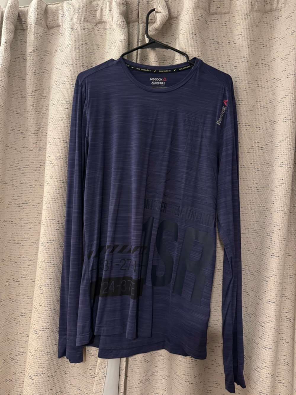 Reebok Navy Performance Long Sleeve Shirt